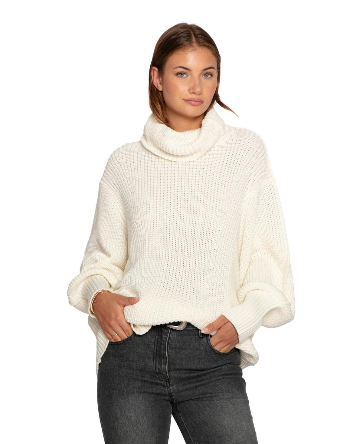 Belle & Bloom Women’s Good Feels Oversized Sweater – Egret