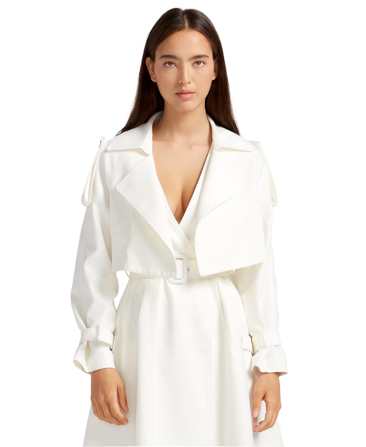 Belle & Bloom Women’s Manhattan Cropped Trench – Off-white Belle & Bloom Women’s Manhattan Cropped Trench – Off-white