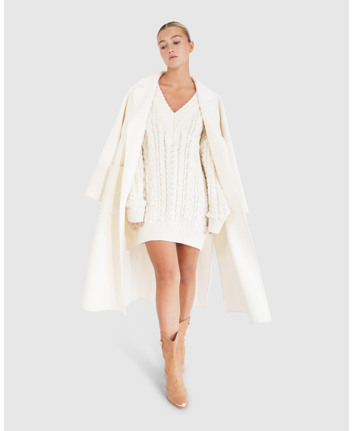 Belle & Bloom Women’s Still The One Chunky Oversize Knit – White Belle & Bloom Women’s Still The One Chunky Oversize Knit – White