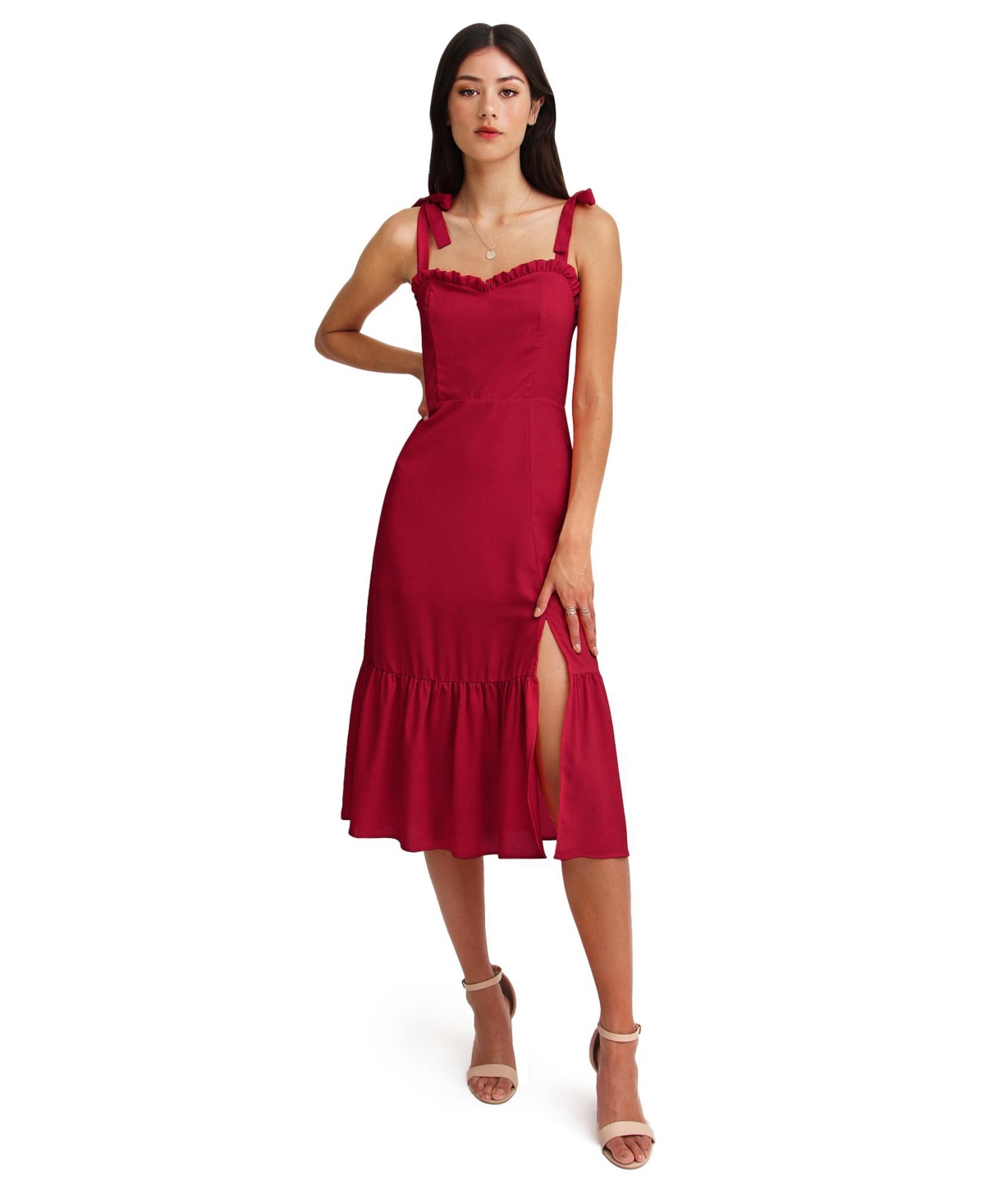 Belle & Bloom Women’s Summer Storm Midi Dress – Red