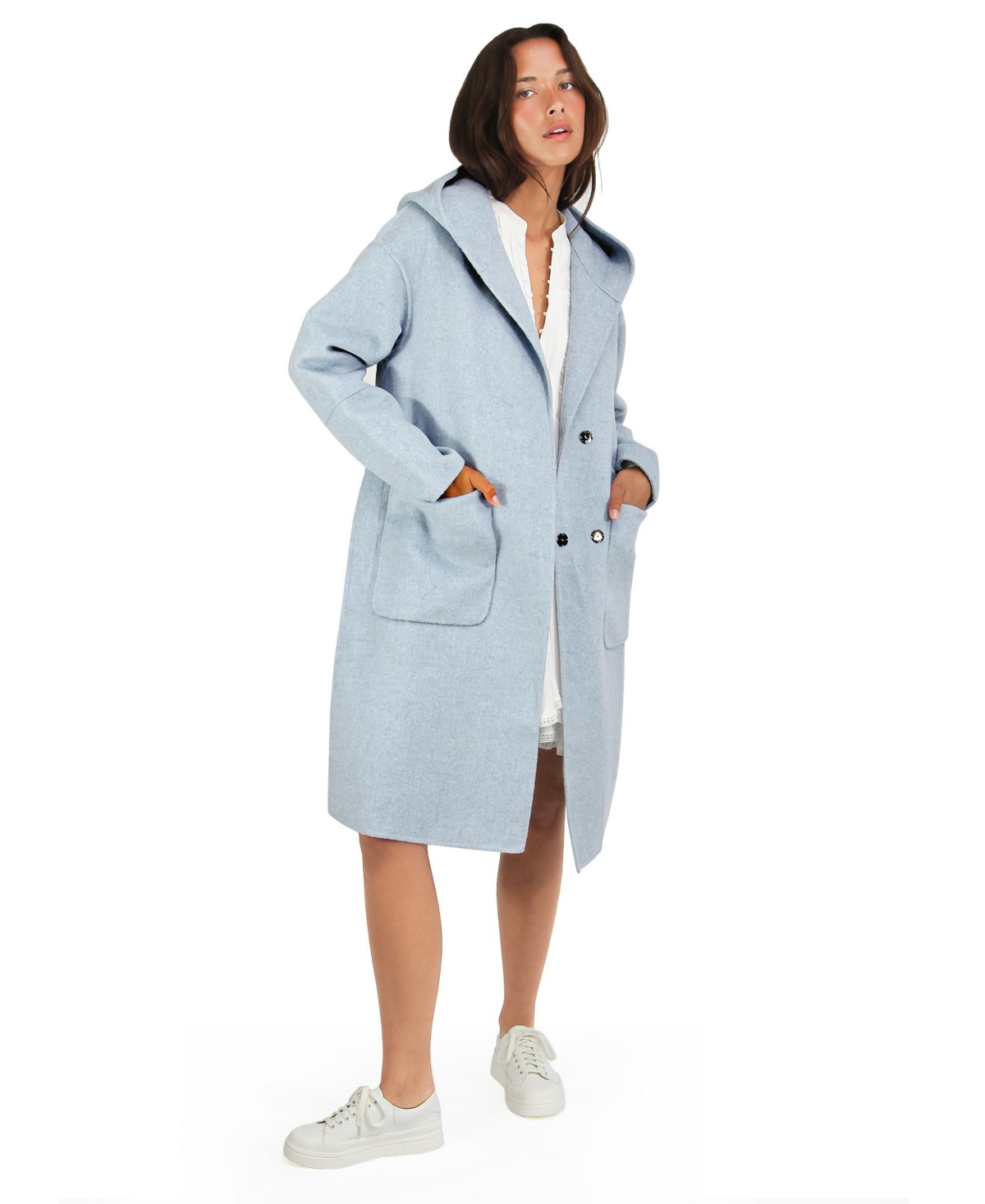 Belle & Bloom Women’s Walk This Way Wool Blend Oversized Coat – Light blue Belle & Bloom Women’s Walk This Way Wool Blend Oversized Coat – Light blue