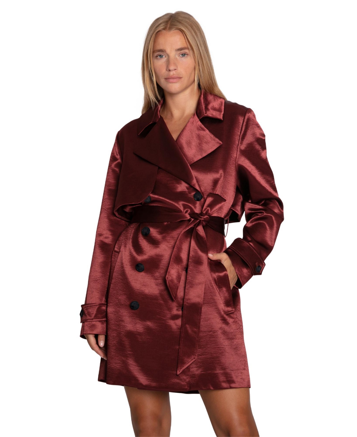 Belle & Bloom Women’s Will You Stay Trench Dress – Burgundy Belle & Bloom Women’s Will You Stay Trench Dress – Burgundy