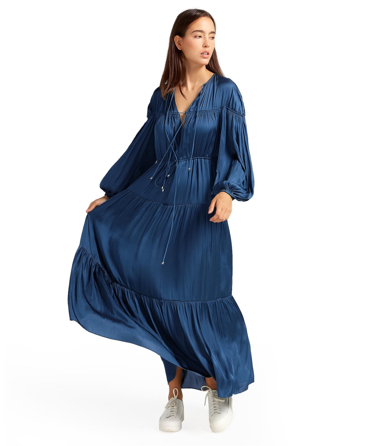 Belle & Bloom Women’s Window Seat Tiered Maxi Dress – Blue Belle & Bloom Women’s Window Seat Tiered Maxi Dress – Blue