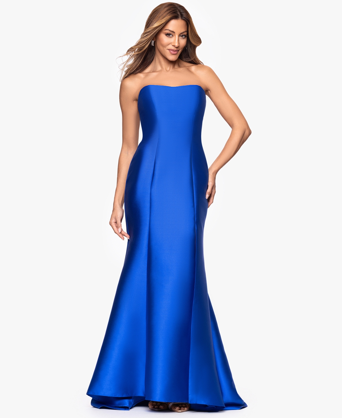 Betsy & Adam Women’s Long Strapless Dress – Royal Betsy & Adam Women’s Long Strapless Dress – Royal