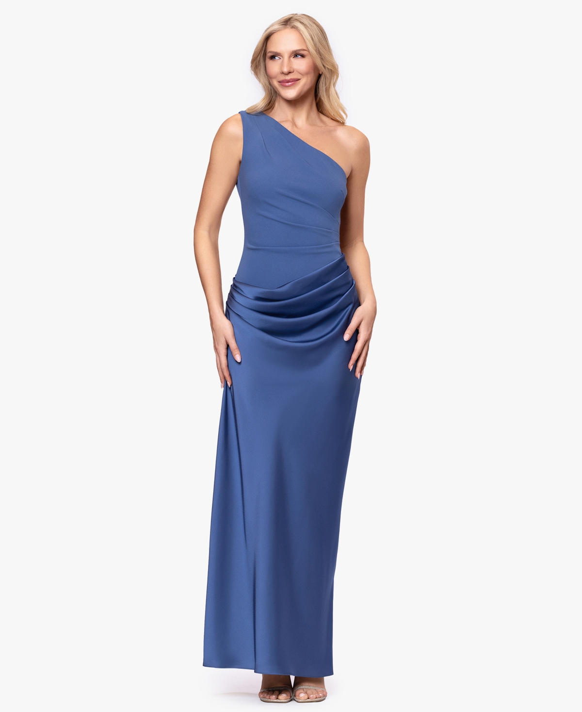 Betsy & Adam Women’s One Shoulder Dress – Slate Betsy & Adam Women’s One Shoulder Dress – Slate