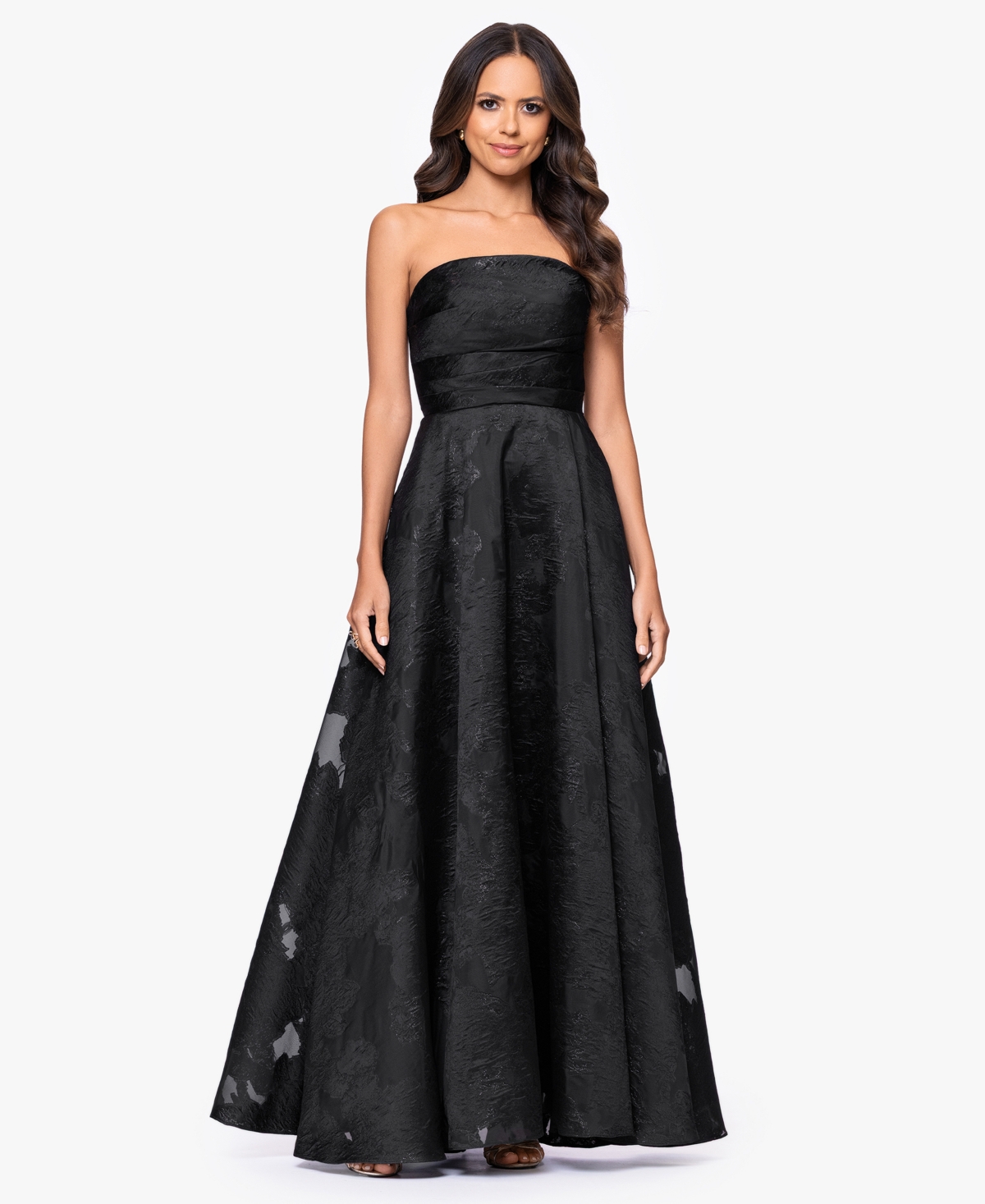 Betsy & Adam Women’s Strapless Dress – Black