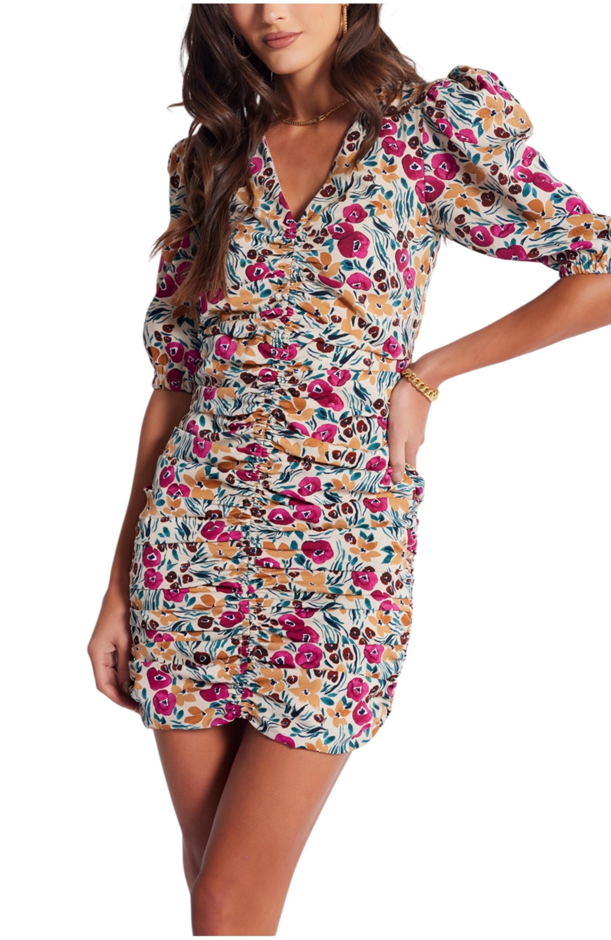 Bishop + Young Women’s Bishop + Young Carly Ruched Front Dress – Pink Bishop + Young Women’s Bishop + Young Carly Ruched Front Dress – Pink