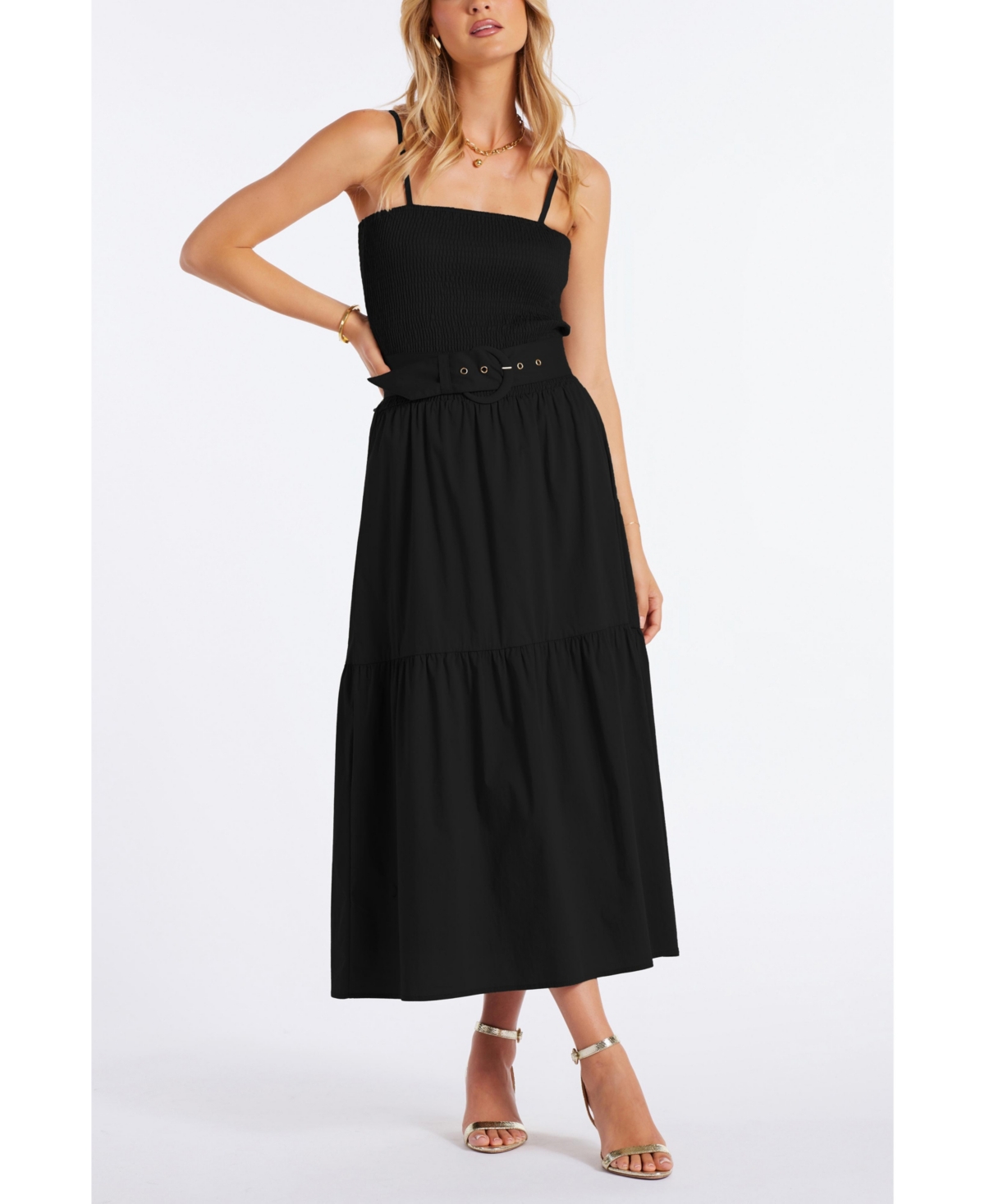 Bishop + Young Women’s Bishop + Young Stella Smock Tiered Dress – Black