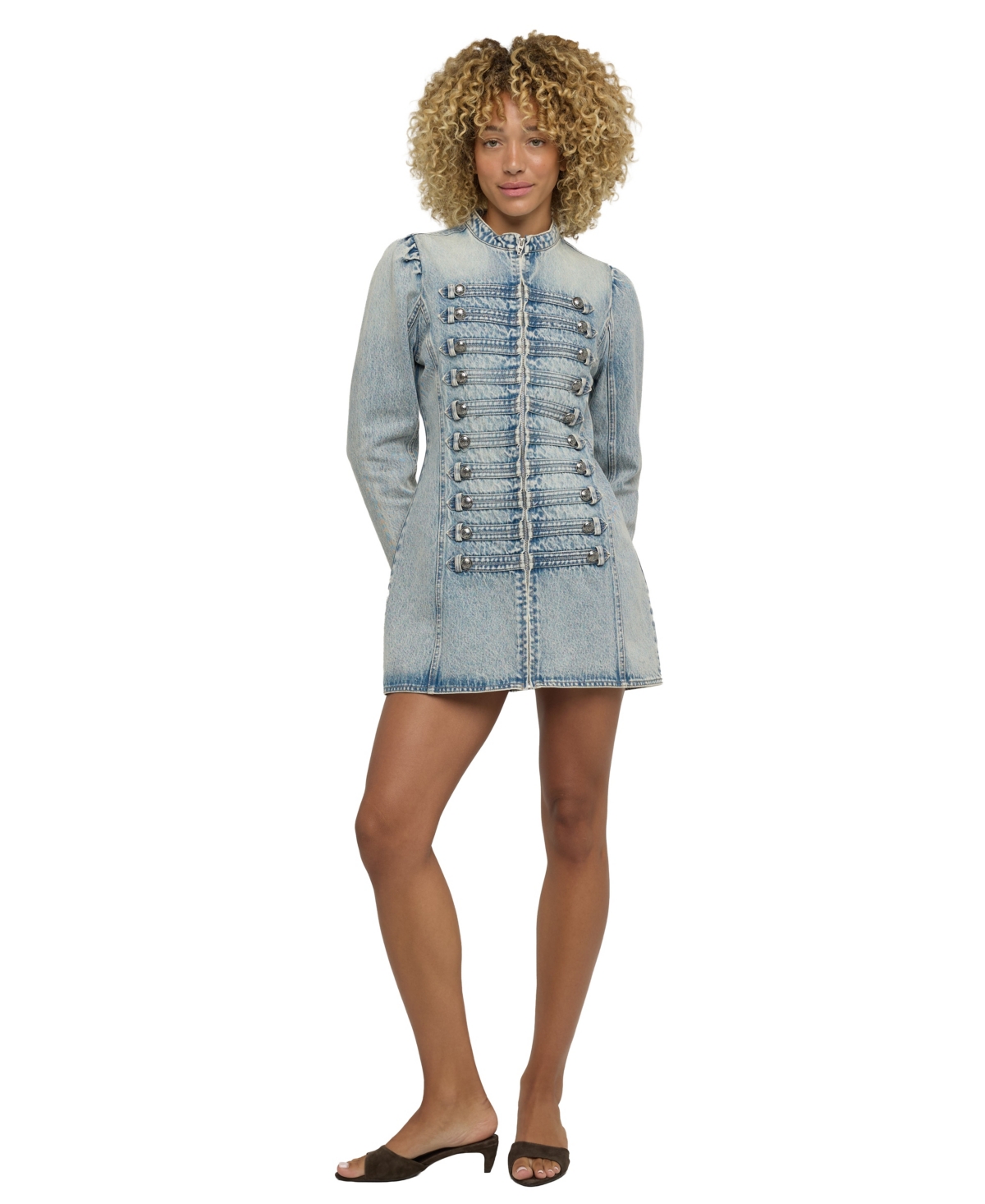Blank Nyc Women’s On Duty Long-Sleeve Mini Denim Dress – Light Indigo Blank Nyc Women’s On Duty Long-Sleeve Mini Denim Dress – Light Indigo