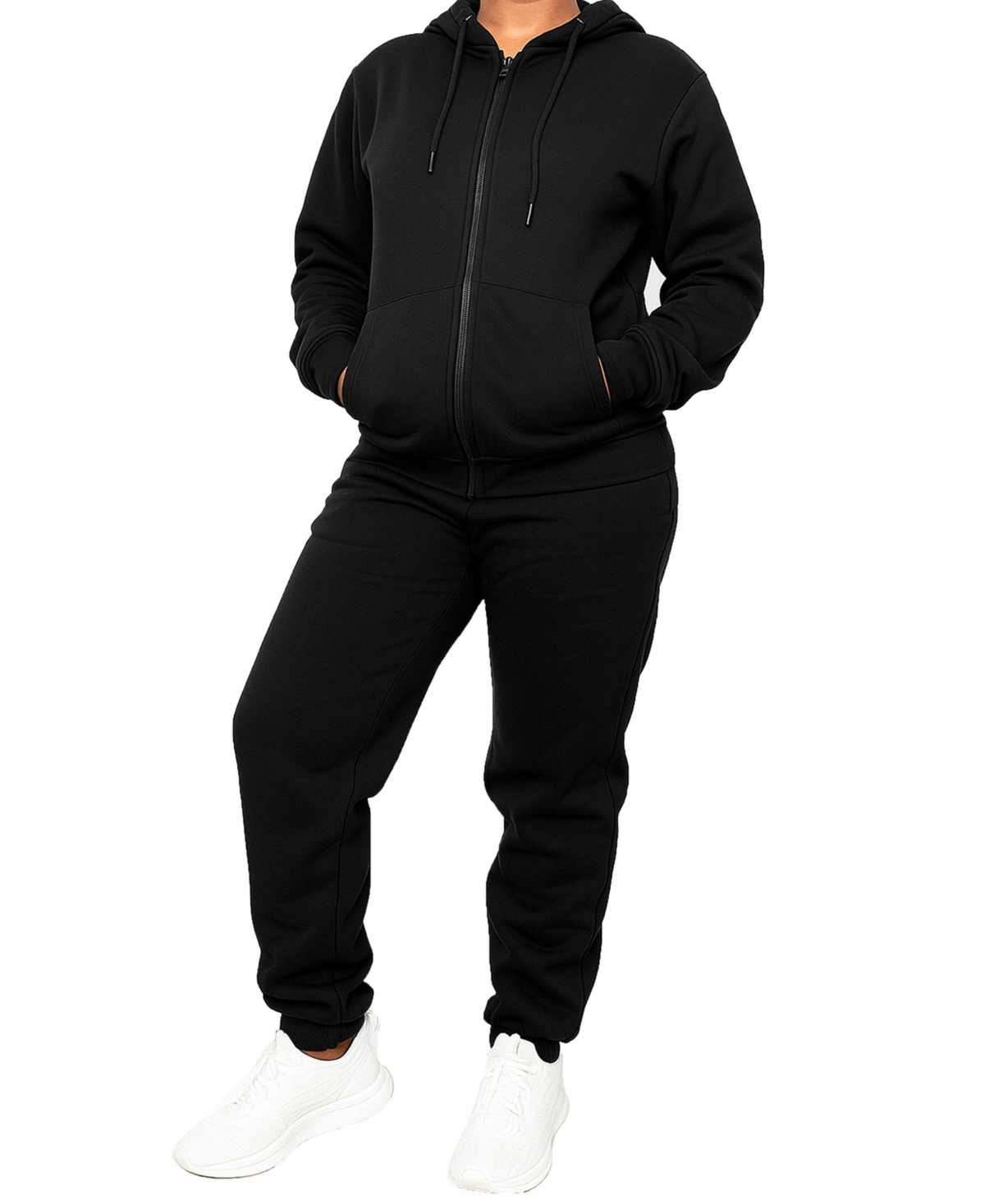 Blu Rock Women’s Loose Fit Full-Zip Hoodie and Jogger Sweatpants Matching, 2-Piece Set – Black Blu Rock Women’s Loose Fit Full-Zip Hoodie and Jogger Sweatpants Matching, 2-Piece Set – Black