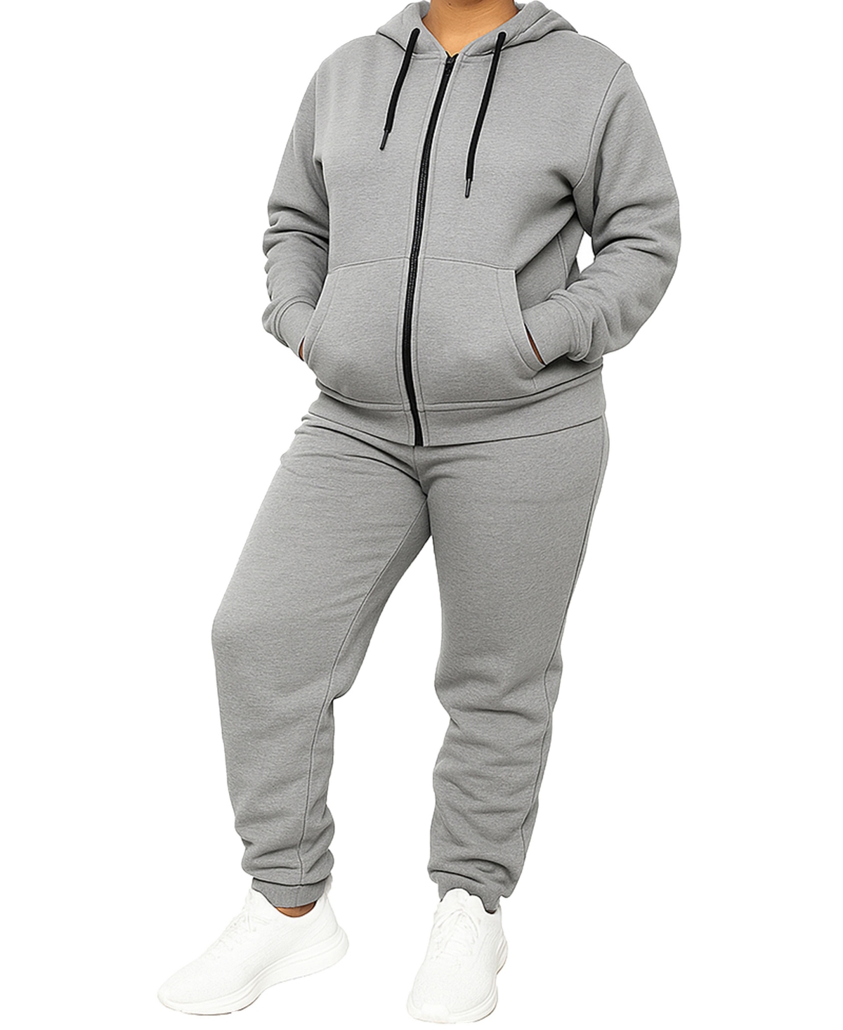 Blu Rock Women’s Loose Fit Full-Zip Hoodie and Jogger Sweatpants Matching, 2-Piece Set – Heather grey Blu Rock Women’s Loose Fit Full-Zip Hoodie and Jogger Sweatpants Matching, 2-Piece Set – Heather grey