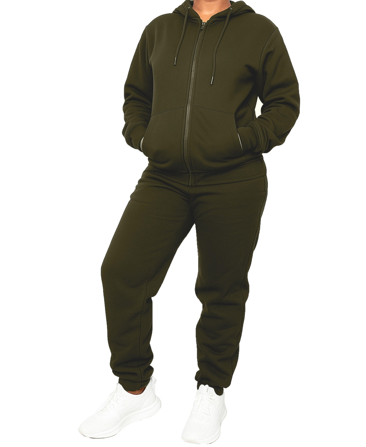 Blu Rock Women’s Loose Fit Full-Zip Hoodie and Jogger Sweatpants Matching, 2-Piece Set – Olive Blu Rock Women’s Loose Fit Full-Zip Hoodie and Jogger Sweatpants Matching, 2-Piece Set – Olive