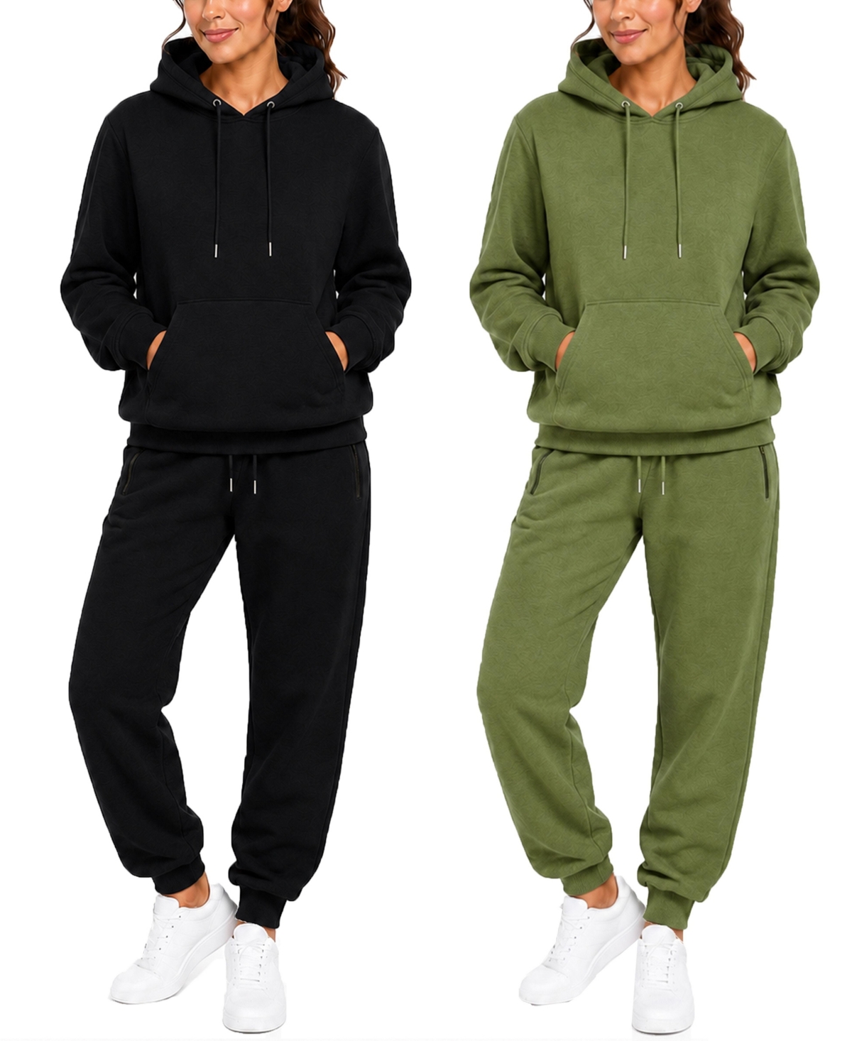 Blu Rock Women’s Studio Jk Loose Fit Soft Fleece Cotton Blend Pullover Hoodie and Sweatpants Jogging Set (2 Full Sets) – Black-olive Blu Rock Women’s Studio Jk Loose Fit Soft Fleece Cotton Blend Pullover Hoodie and Sweatpants Jogging Set (2 Full Sets) – Black-olive