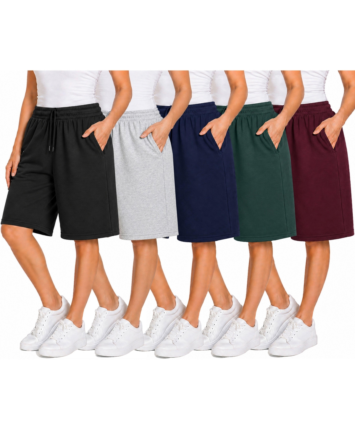 Blue Ice Women’s Loose Fit Cotton Blend Lounge Shorts- 5-Pack – Bk-hg-nv-ol-bg Blue Ice Women’s Loose Fit Cotton Blend Lounge Shorts- 5-Pack – Bk-hg-nv-ol-bg