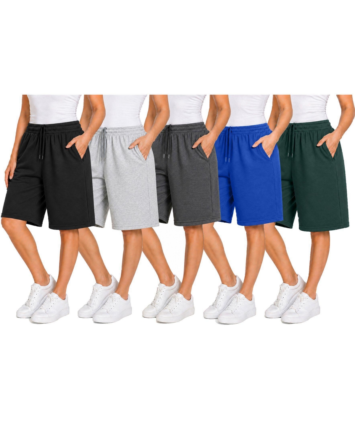 Blue Ice Women’s Loose Fit Cotton Blend Lounge Shorts- 5-Pack – Charcoal hunter royal black grey Blue Ice Women’s Loose Fit Cotton Blend Lounge Shorts- 5-Pack – Charcoal hunter royal black grey