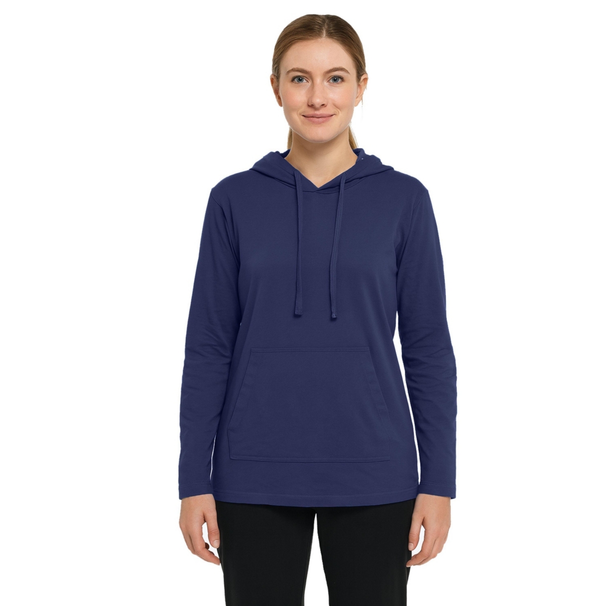 Blue Ice Women’s Loose Fit Cotton Lightweight Casual Pullover Drawstring Hoodie With Pocket – Navy Blue Ice Women’s Loose Fit Cotton Lightweight Casual Pullover Drawstring Hoodie With Pocket – Navy