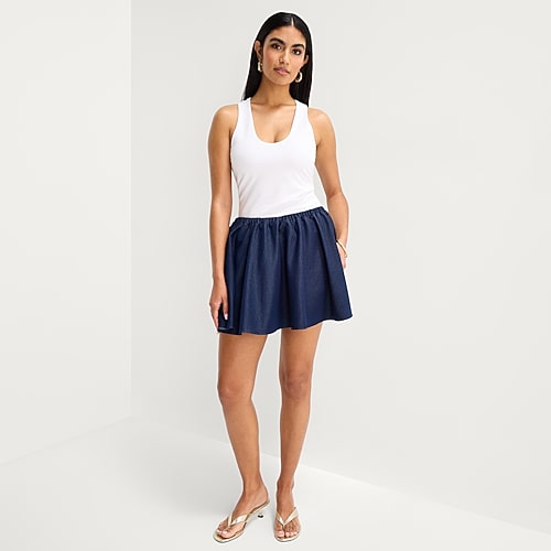 Bold Elements Womens Mini Flared Skirt, Small, Blue Bold Elements Womens Mini Flared Skirt, Small, Blue
