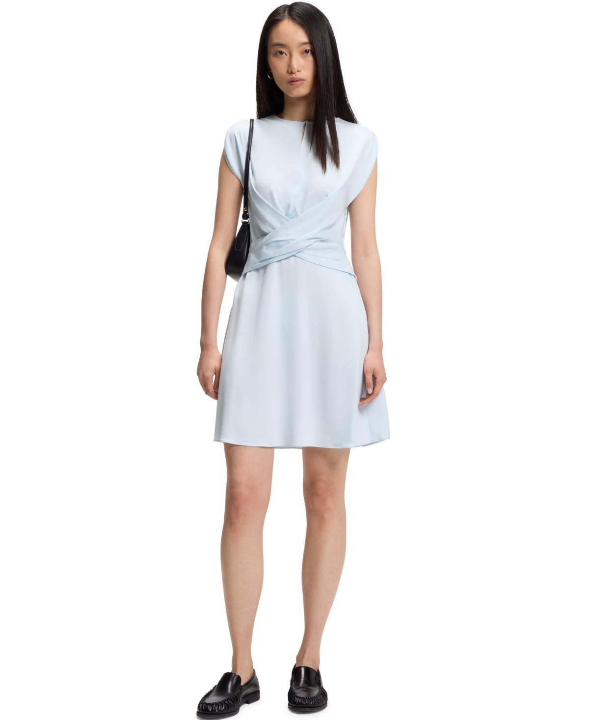 Boss by Hugo Boss Women’s Keyhole Neckline Wrap-Detail Dress – Open Blue Boss by Hugo Boss Women’s Keyhole Neckline Wrap-Detail Dress – Open Blue