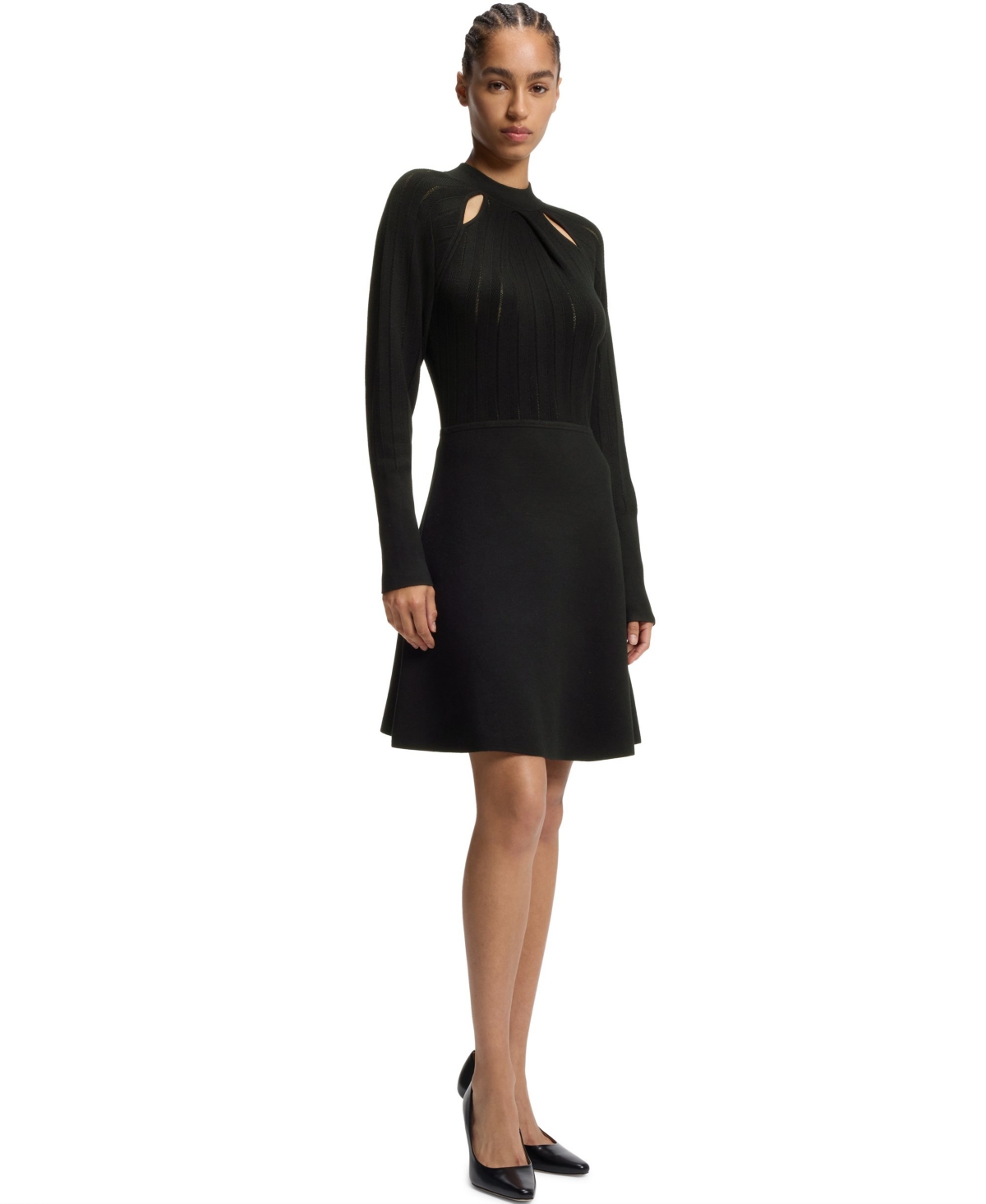 Boss by Hugo Boss Women’s Skater-Style Knitted Dress – Black