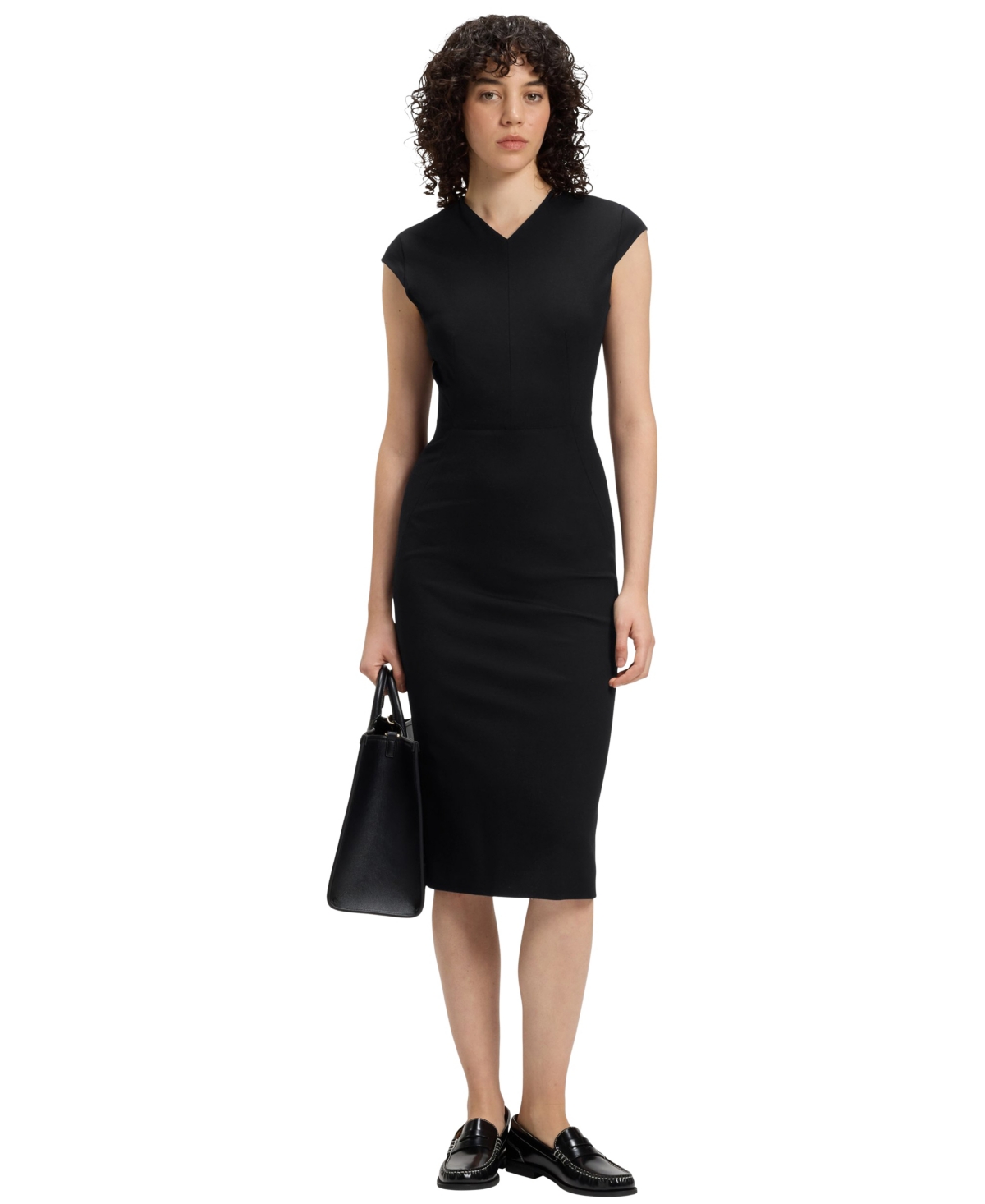 Boss by Hugo Boss Women’s Stretch Fabric Cap-Sleeve Dress – Black Boss by Hugo Boss Women’s Stretch Fabric Cap-Sleeve Dress – Black