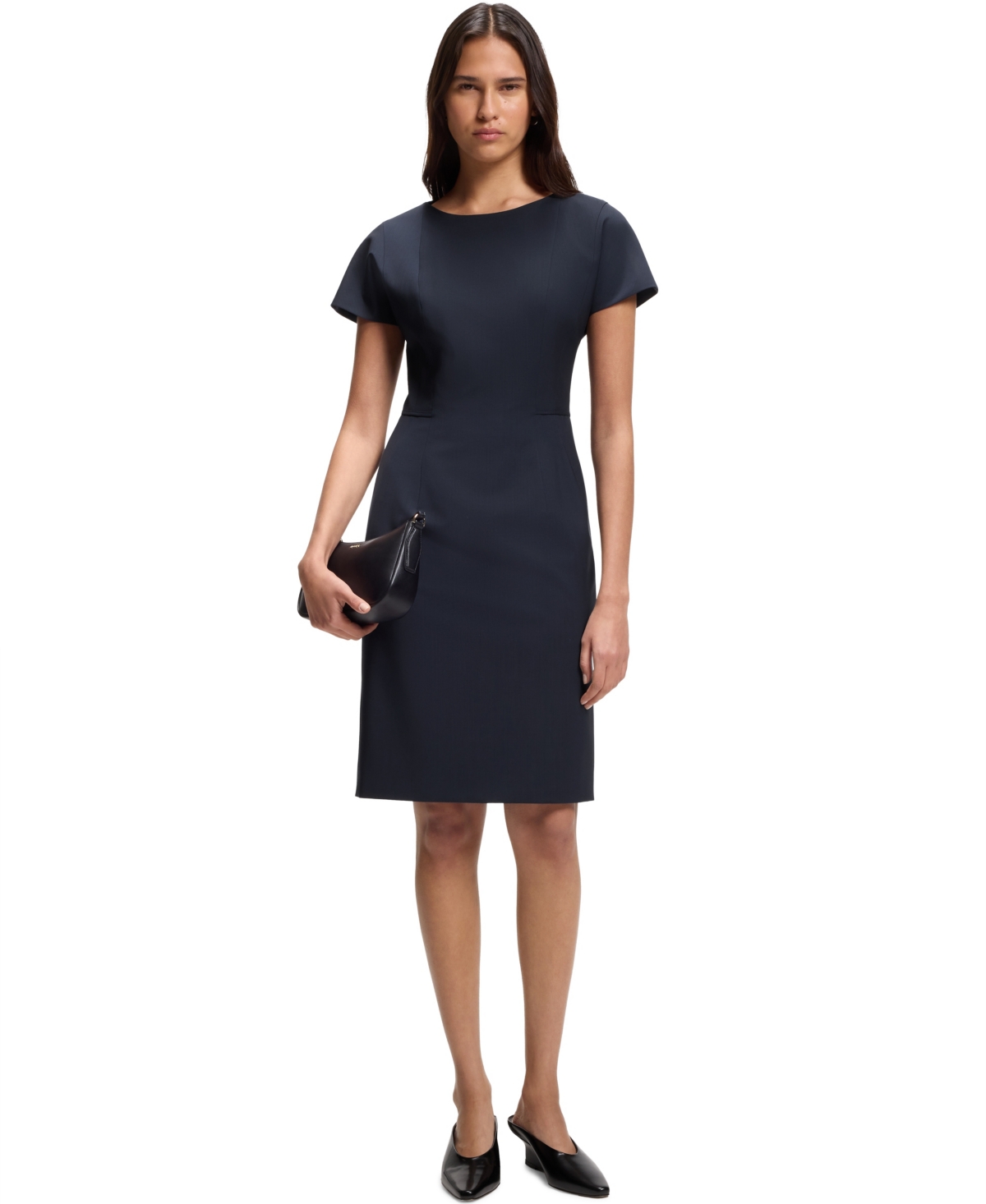 Boss by Hugo Boss Women’s Stretch Wool Slim-Fit Dress – Dark Blue Boss by Hugo Boss Women’s Stretch Wool Slim-Fit Dress – Dark Blue