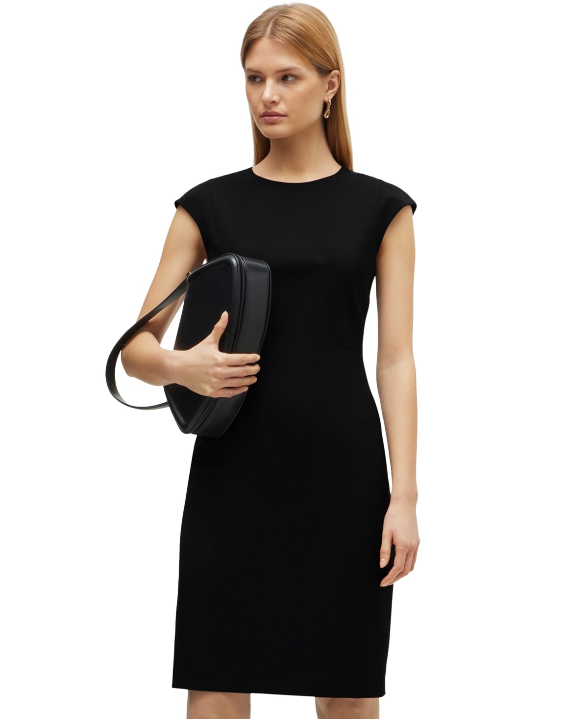 Boss by Hugo Boss Women’s Wool Cap Sleeve Slim-Fit Dress – Black Boss by Hugo Boss Women’s Wool Cap Sleeve Slim-Fit Dress – Black