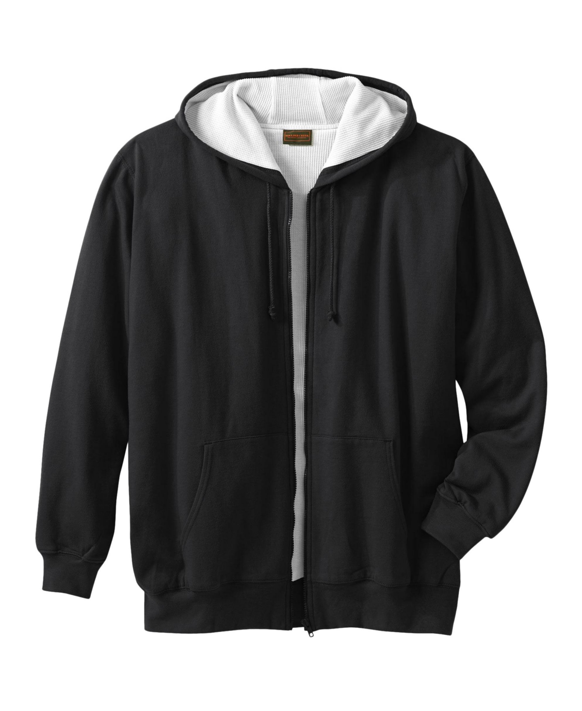 Boulder Creek Big & Tall by KingSize Full-Zip Thermal Hoodie – Black Boulder Creek Big & Tall by KingSize Full-Zip Thermal Hoodie – Black