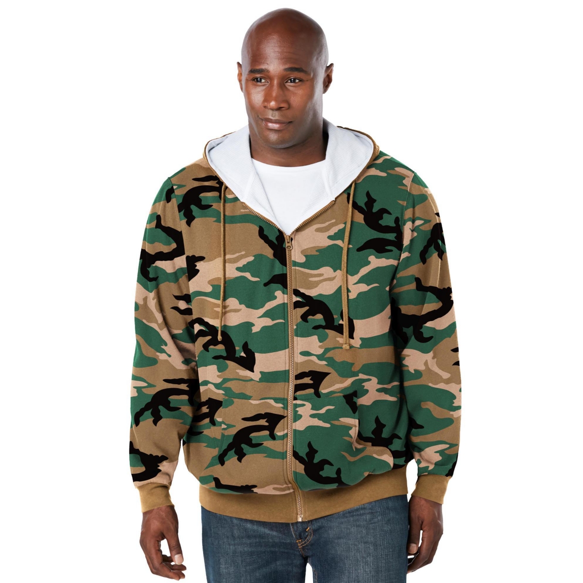 Boulder Creek Big & Tall by KingSize Full-Zip Thermal Hoodie – Classic camo Boulder Creek Big & Tall by KingSize Full-Zip Thermal Hoodie – Classic camo