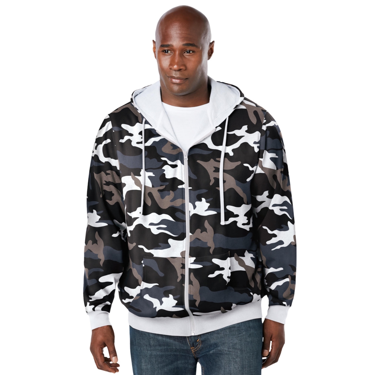 Boulder Creek Big & Tall by KingSize Full-Zip Thermal Hoodie – Steel camo Boulder Creek Big & Tall by KingSize Full-Zip Thermal Hoodie – Steel camo