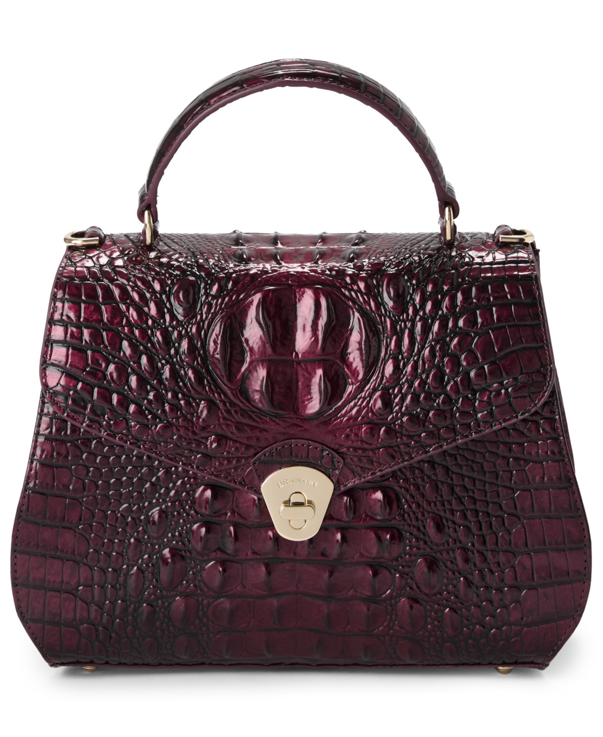 Brahmin Annalise Melbourne Small Leather Satchel Handbag – Oxblood Brahmin Annalise Melbourne Small Leather Satchel Handbag – Oxblood