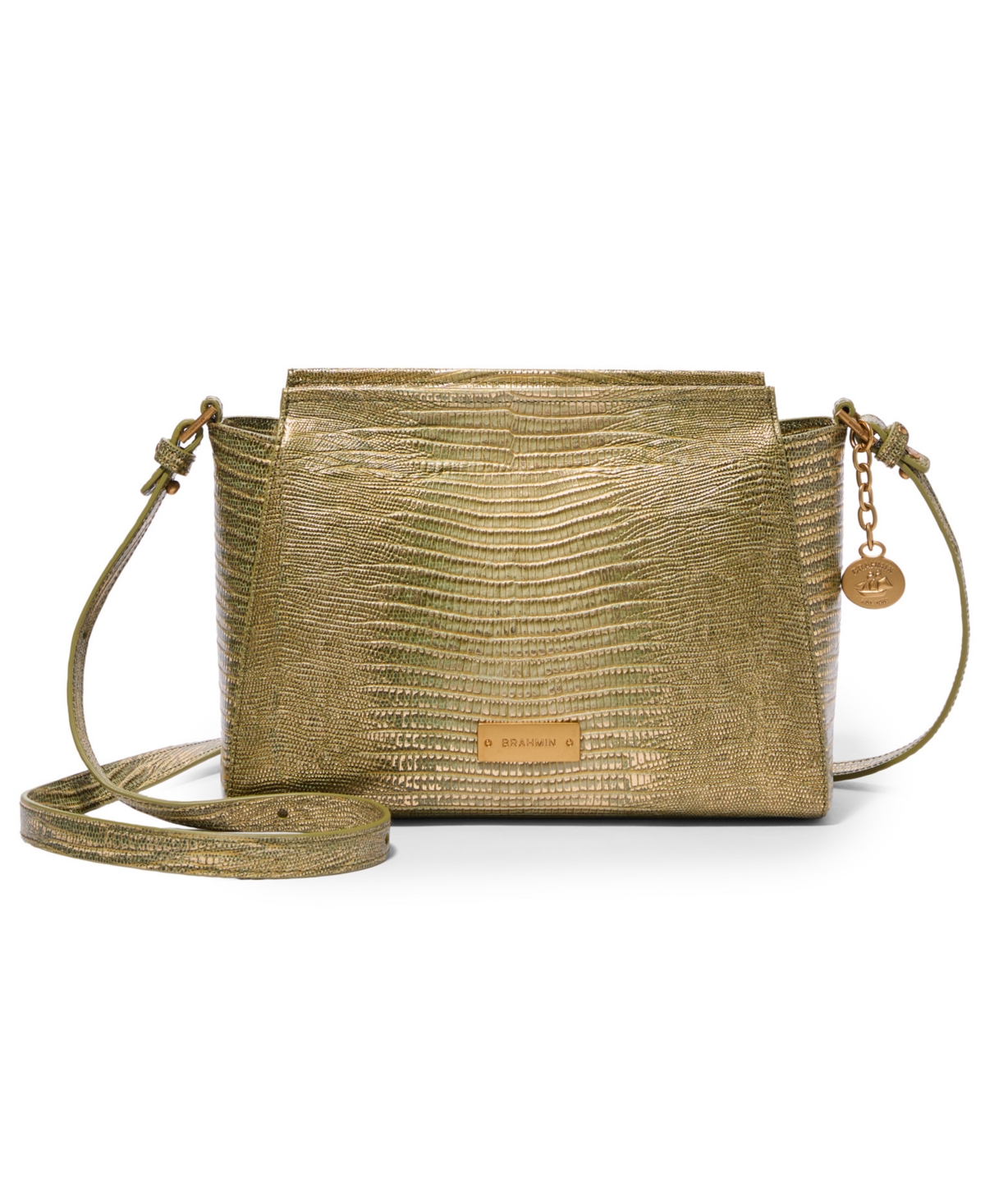 Brahmin Hillary Bachata Medium Leather Crossbody Bag – Olive