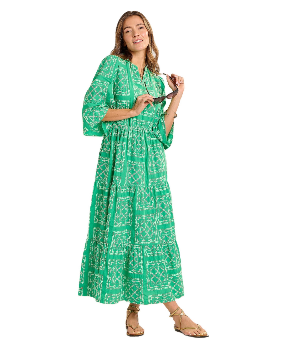 Brakeburn Women’s Clarisa Embroidered Maxi Dress – Green Brakeburn Women’s Clarisa Embroidered Maxi Dress – Green