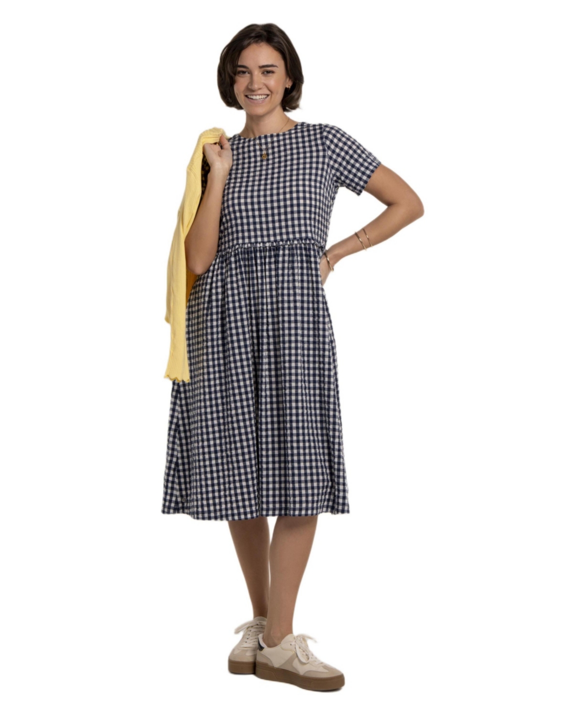 Brakeburn Women’s Perla Gingham Midi Dress – Blue Brakeburn Women’s Perla Gingham Midi Dress – Blue