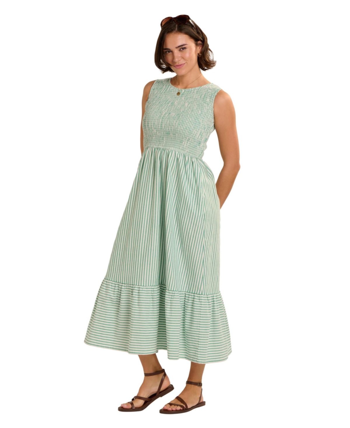 Brakeburn Women’s Trinn Bodice Maxi Dress – Green