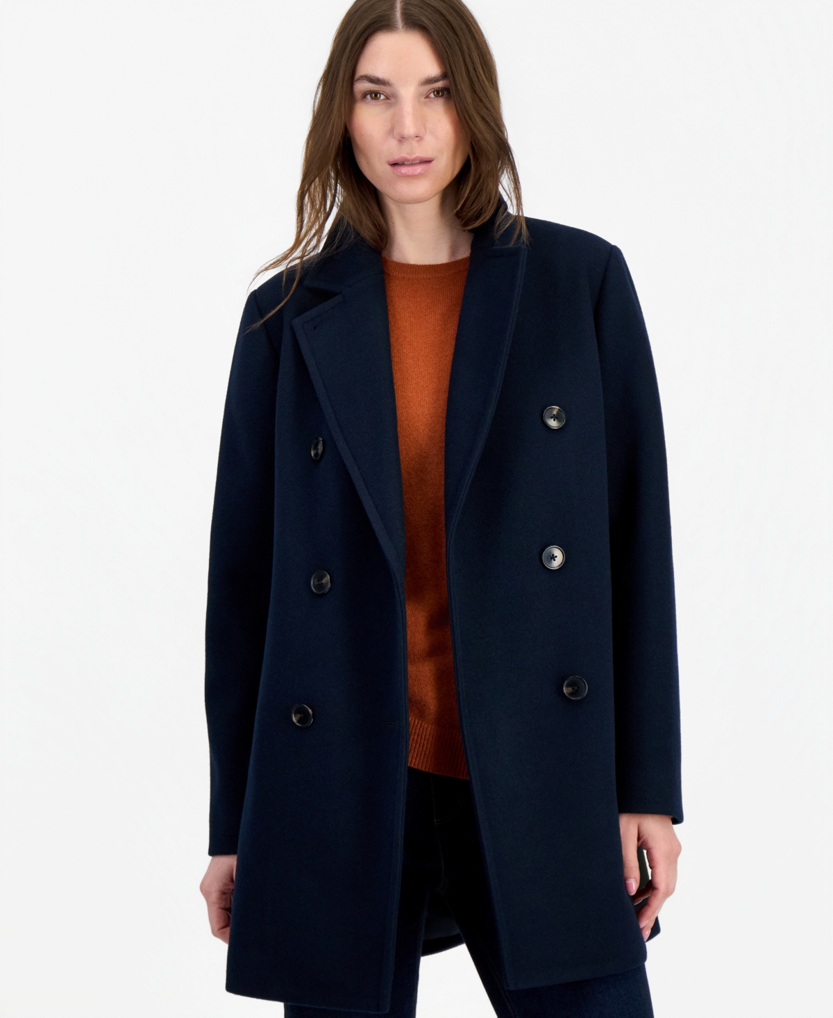 Calvin Klein Women’s Double-Breasted Pea Coat, Created for Macy’s – NAVY Calvin Klein Women’s Double-Breasted Pea Coat, Created for Macy’s – NAVY