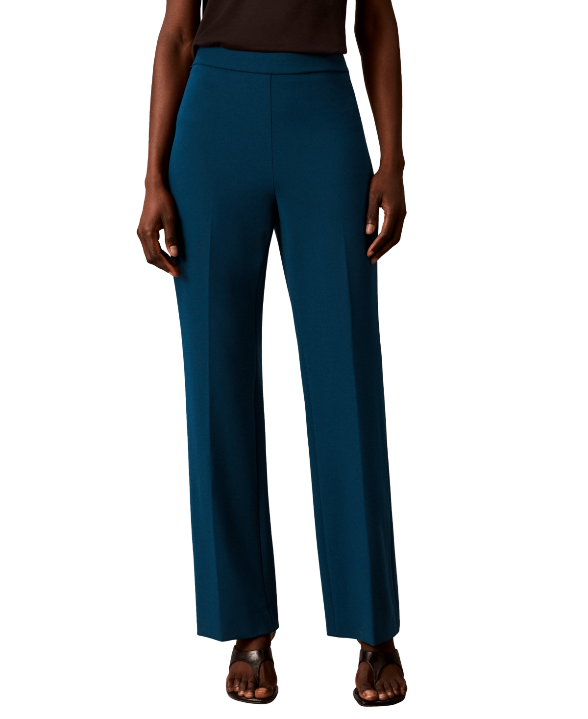 Calvin Klein Women’s High-Waisted Pull-On Bootcut Pants – Estate Blue Calvin Klein Women’s High-Waisted Pull-On Bootcut Pants – Estate Blue