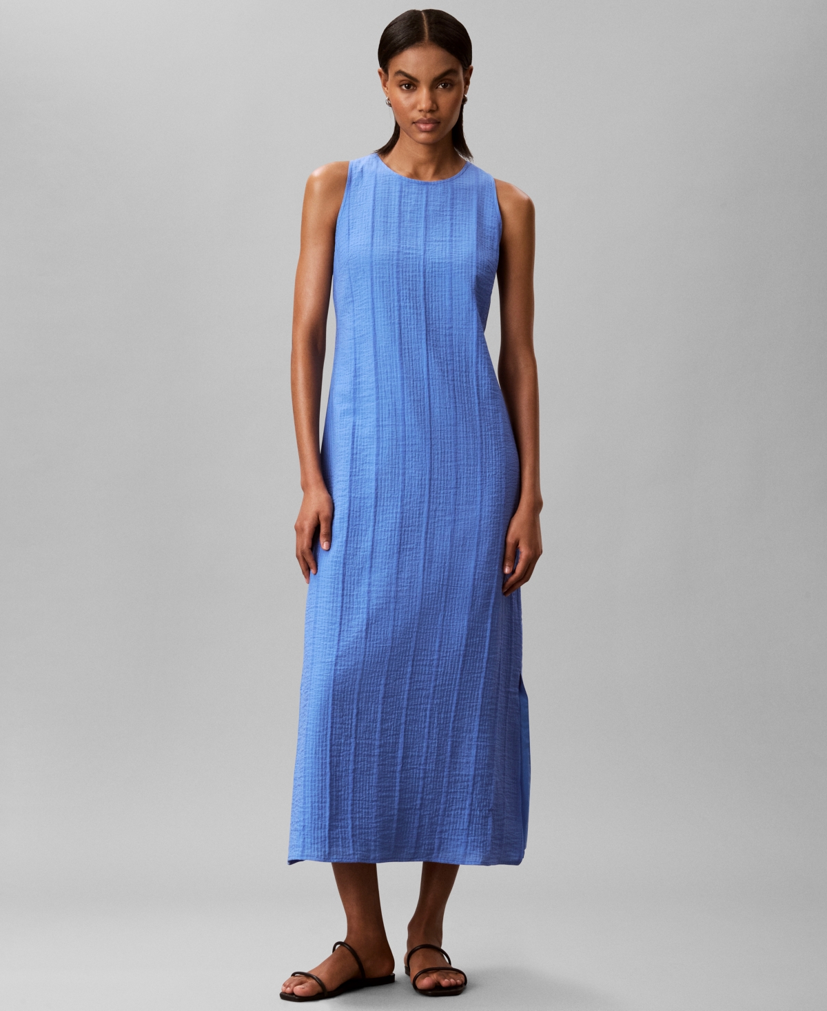 Calvin Klein Women’s Sleeveless Crew-Neck Long Shift Dress – Marina Calvin Klein Women’s Sleeveless Crew-Neck Long Shift Dress – Marina