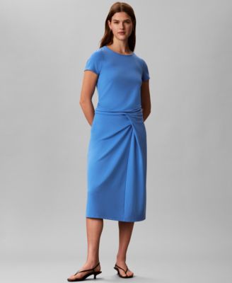 Calvin Klein Womens Slim Fit Crew Neck T Shirt Slim Fit Midi Skirt Calvin Klein Womens Slim Fit Crew Neck T Shirt Slim Fit Midi Skirt