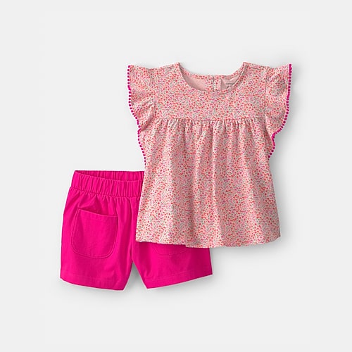Carter’s Little & Big Kid Girls 2-pc. Short Set, 5, Pink Carter’s Little & Big Kid Girls 2-pc. Short Set, 5, Pink
