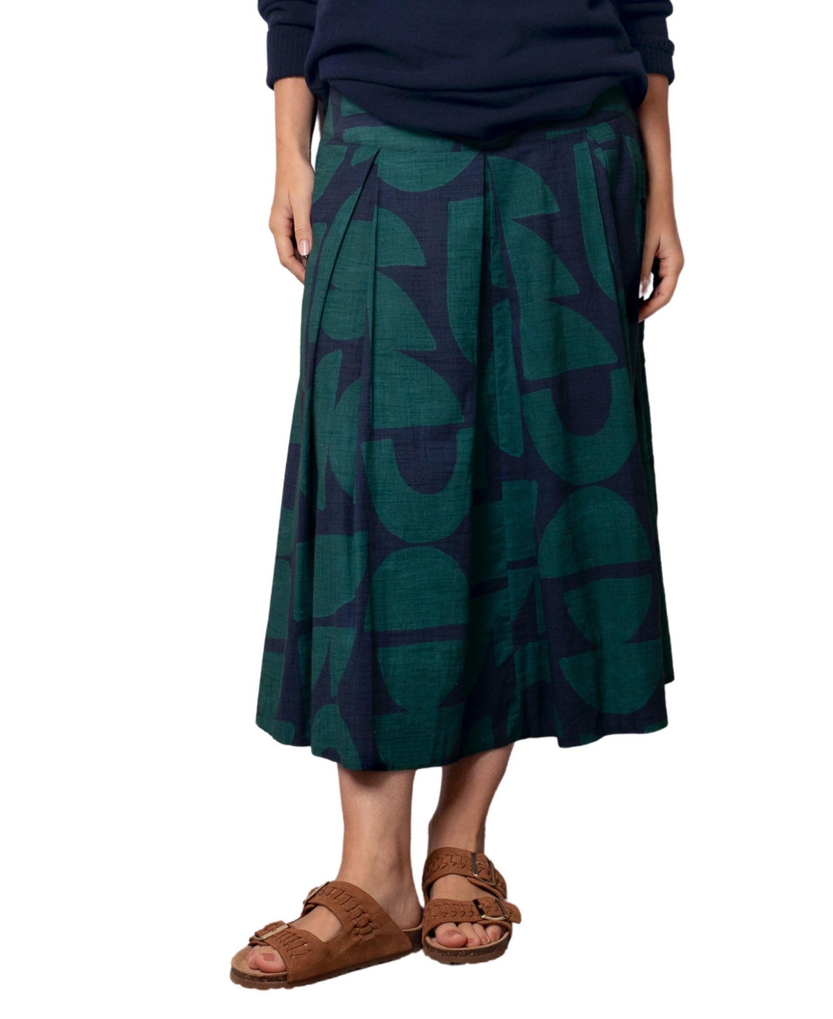 Celtic & Co. Women’s Box Pleated Midi Skirt – Geo shapes Celtic & Co. Women’s Box Pleated Midi Skirt – Geo shapes