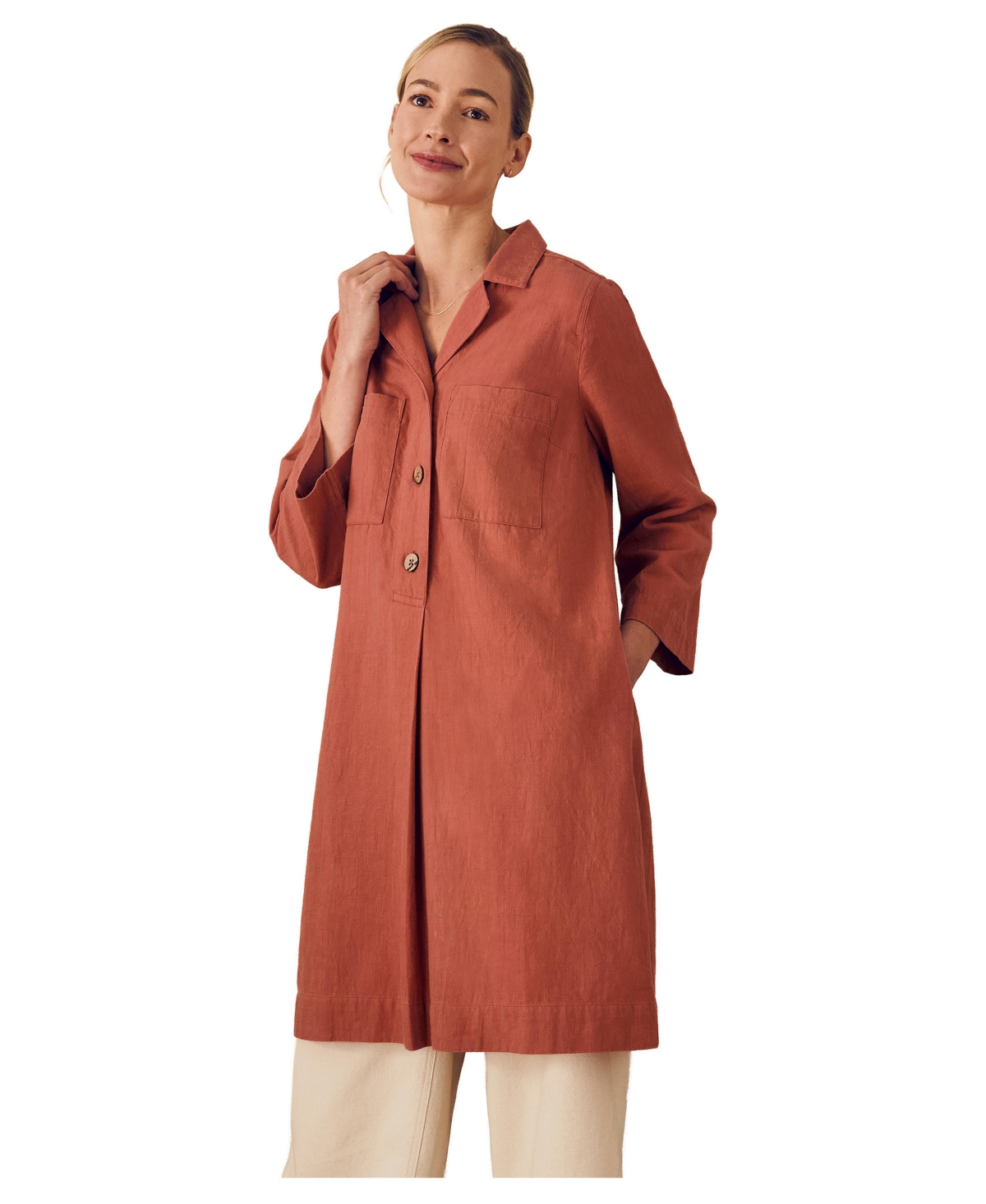 Celtic & Co. Women’s Placket Detail Knee Length Dress – Redwood Celtic & Co. Women’s Placket Detail Knee Length Dress – Redwood