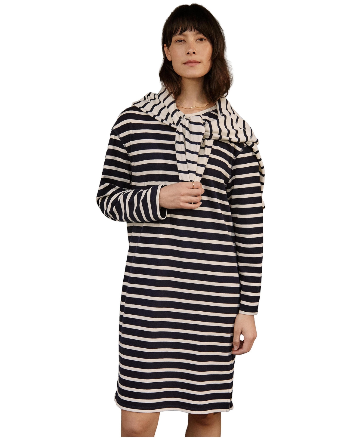 Celtic & Co. Women’s Striped Knee Length Jersey Dress – Navy / chalk Celtic & Co. Women’s Striped Knee Length Jersey Dress – Navy / chalk