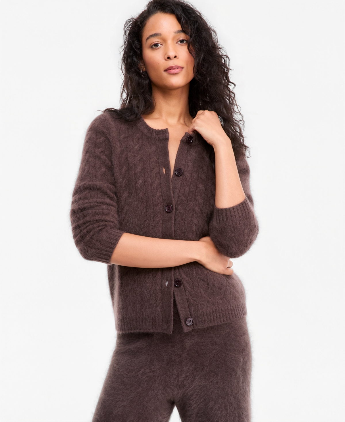 Charter Club Women’s 100% Cashmere Brushed Cable-Knit Cardigan, Macy’s Exclusive – Coffee Bean Charter Club Women’s 100% Cashmere Brushed Cable-Knit Cardigan, Macy’s Exclusive – Coffee Bean