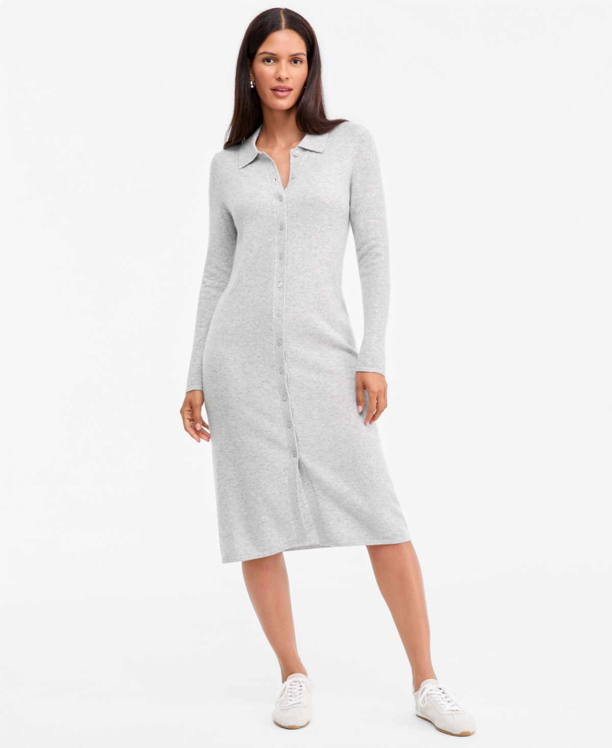 Charter Club Women’s 100% Cashmere Collared Button-Front Duster Sweater, Macy’s Exclusive – Ice Grey Heather Charter Club Women’s 100% Cashmere Collared Button-Front Duster Sweater, Macy’s Exclusive – Ice Grey Heather