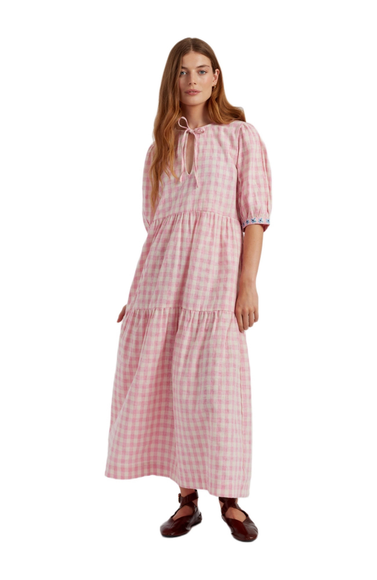 Chinti & Parker Women’s Chinti and Parker Gingham Dress – Pink gingham