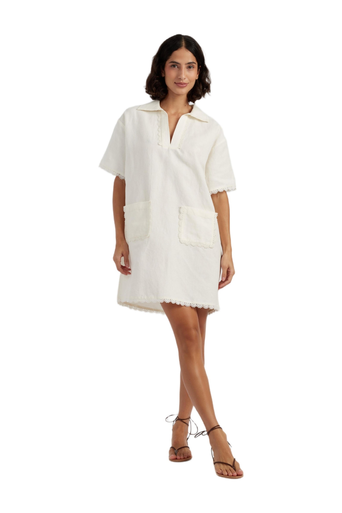 Chinti & Parker Women’s Chinti and Parker Linen-Blend Scallop Tunic Dress – Cream Chinti & Parker Women’s Chinti and Parker Linen-Blend Scallop Tunic Dress – Cream