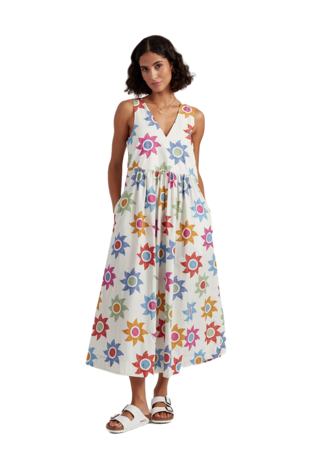 Chinti & Parker Women’s Cotton Sol Summer Dress – Cream/multi Chinti & Parker Women’s Cotton Sol Summer Dress – Cream/multi