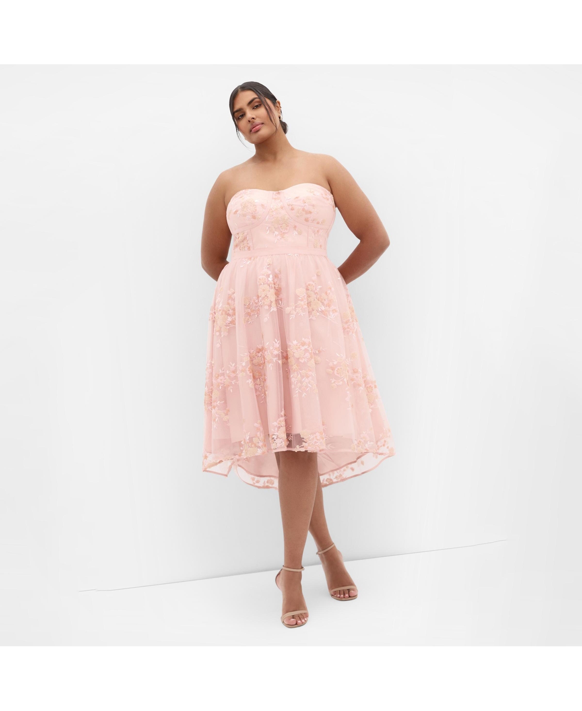 City Chic Women’s Ambrosia Strapless Tulle Dress – Ballet pink City Chic Women’s Ambrosia Strapless Tulle Dress – Ballet pink
