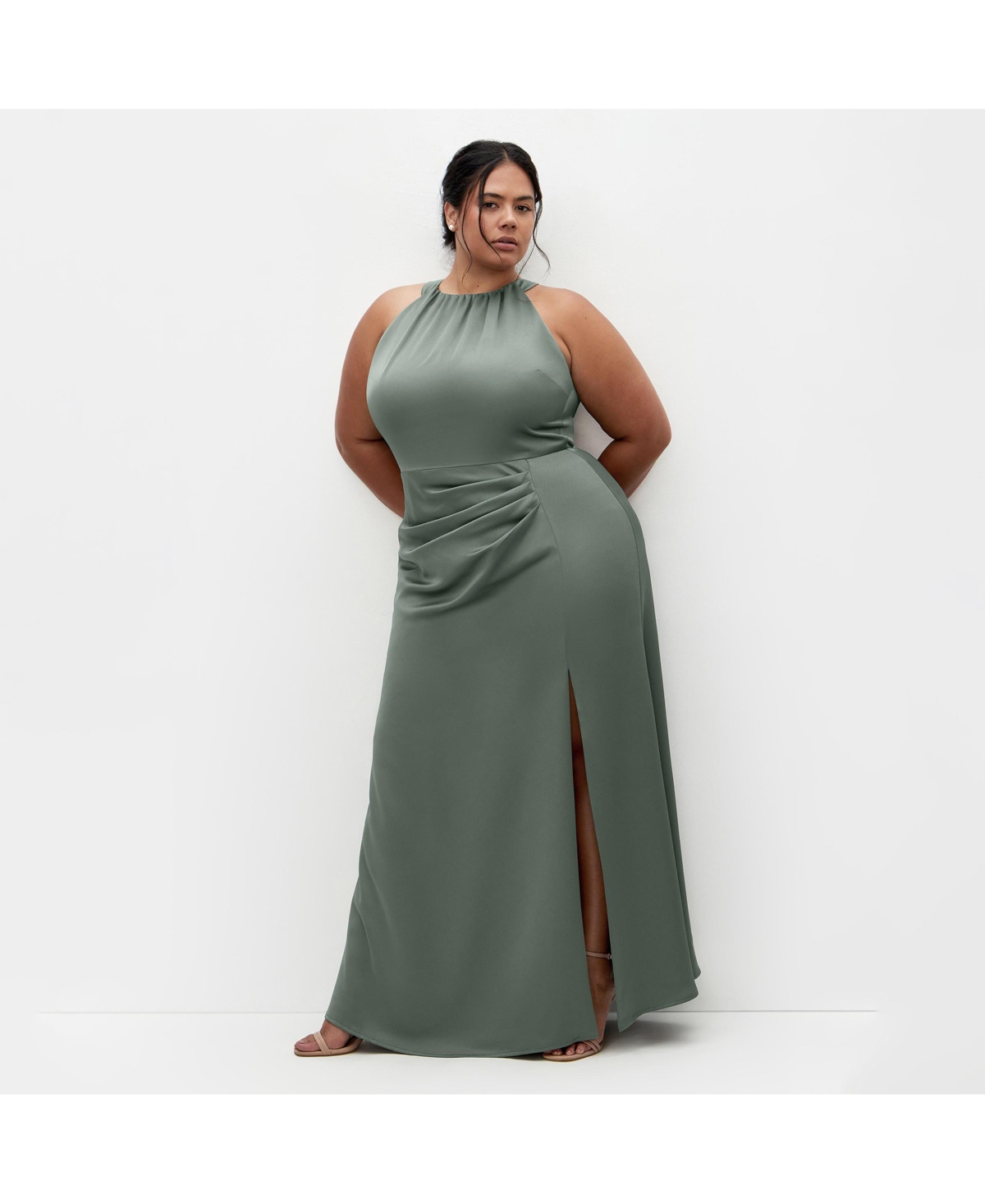 City Chic Women’s Celina Halter Maxi Dress – Sage City Chic Women’s Celina Halter Maxi Dress – Sage