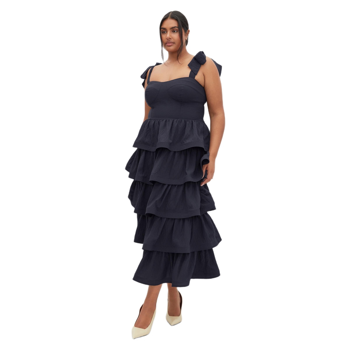 City Chic Women’s Elina Tier Maxi Dress – Navy City Chic Women’s Elina Tier Maxi Dress – Navy